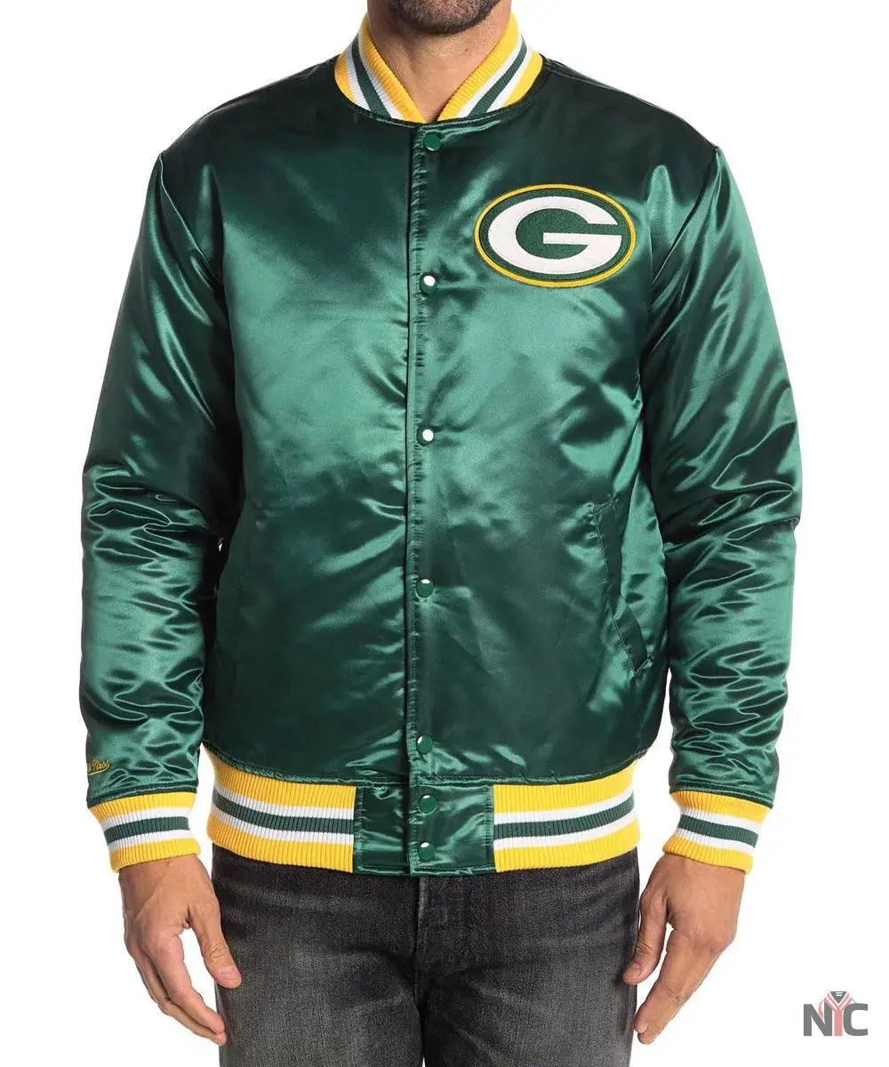 Green Bay Packers Satin Green Jacket NYC Jackets