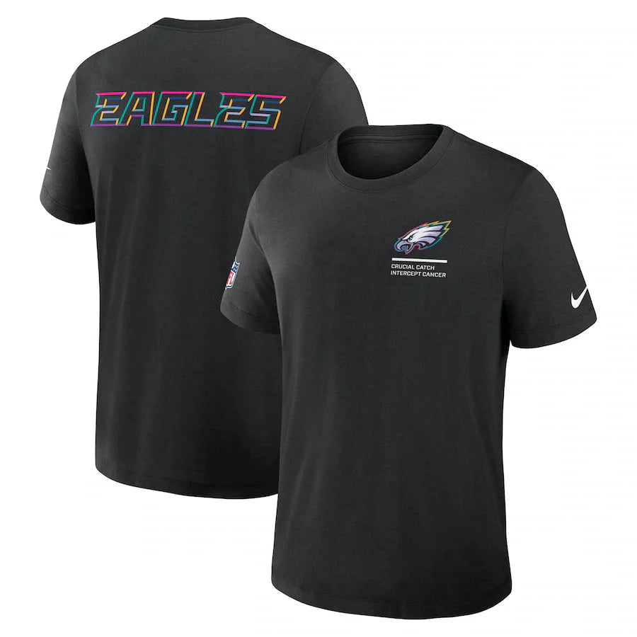 Philadelphia Eagles Nike Black 2025 NFL Crucial Catch Tri-Blend Dri-FIT T-Shirt Jacket99