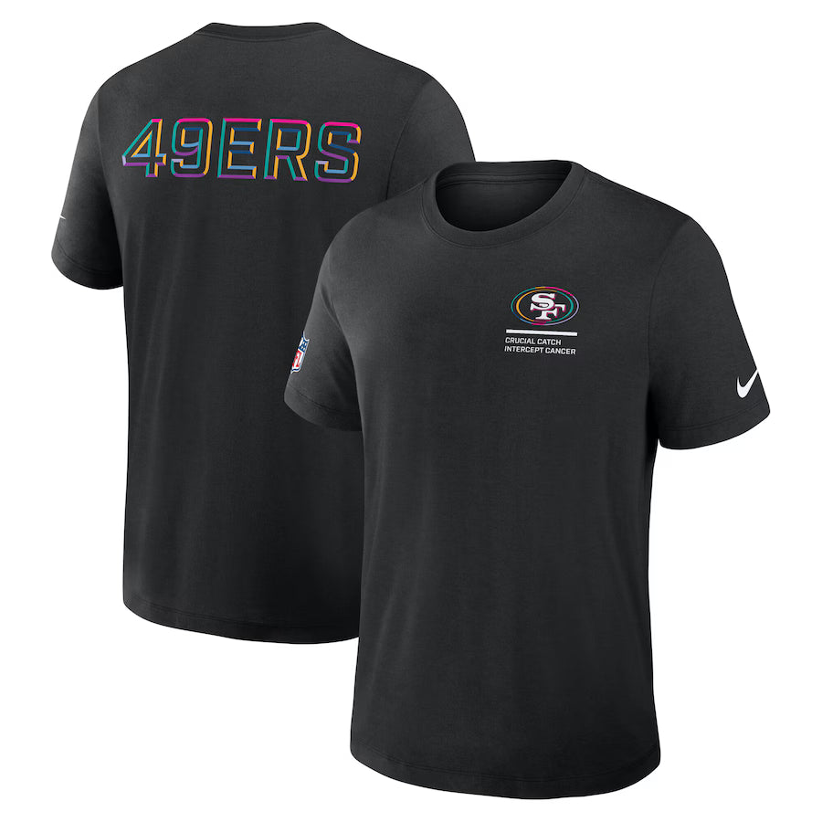 San Francisco 49ers Nike Black 2025 NFL Crucial Catch Tri-Blend Dri-FIT T-Shirt Jacket99