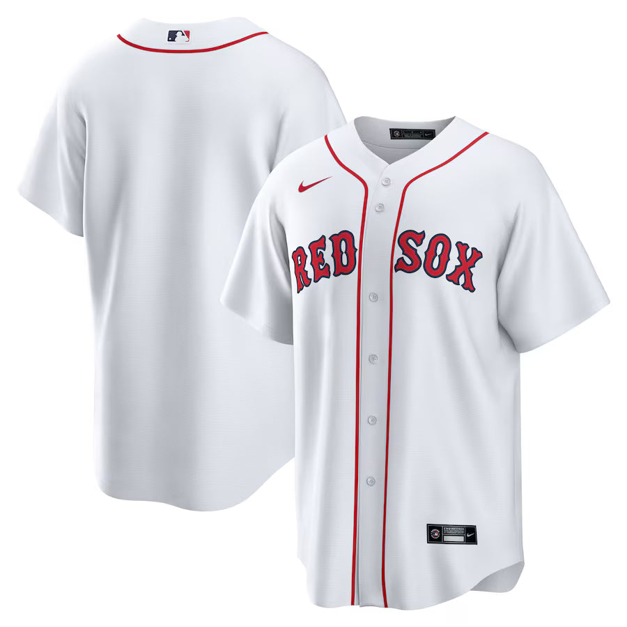 Men's Boston Red Sox Nike White Home Replica Team Jersey Kansas Jacket