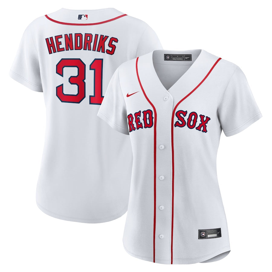 Women's Boston Red Sox Liam Hendriks Nike White Home Replica Jersey Kansas Jacket