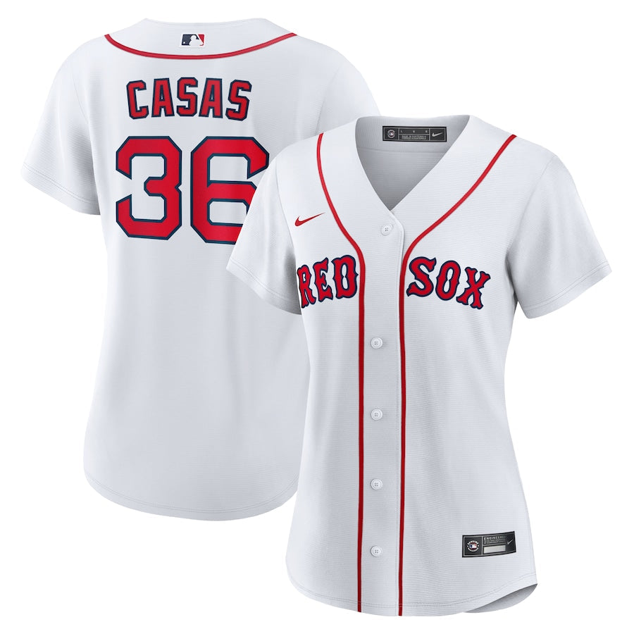 Women's Boston Red Sox Triston Casas Nike White Home Replica Jersey Kansas Jacket