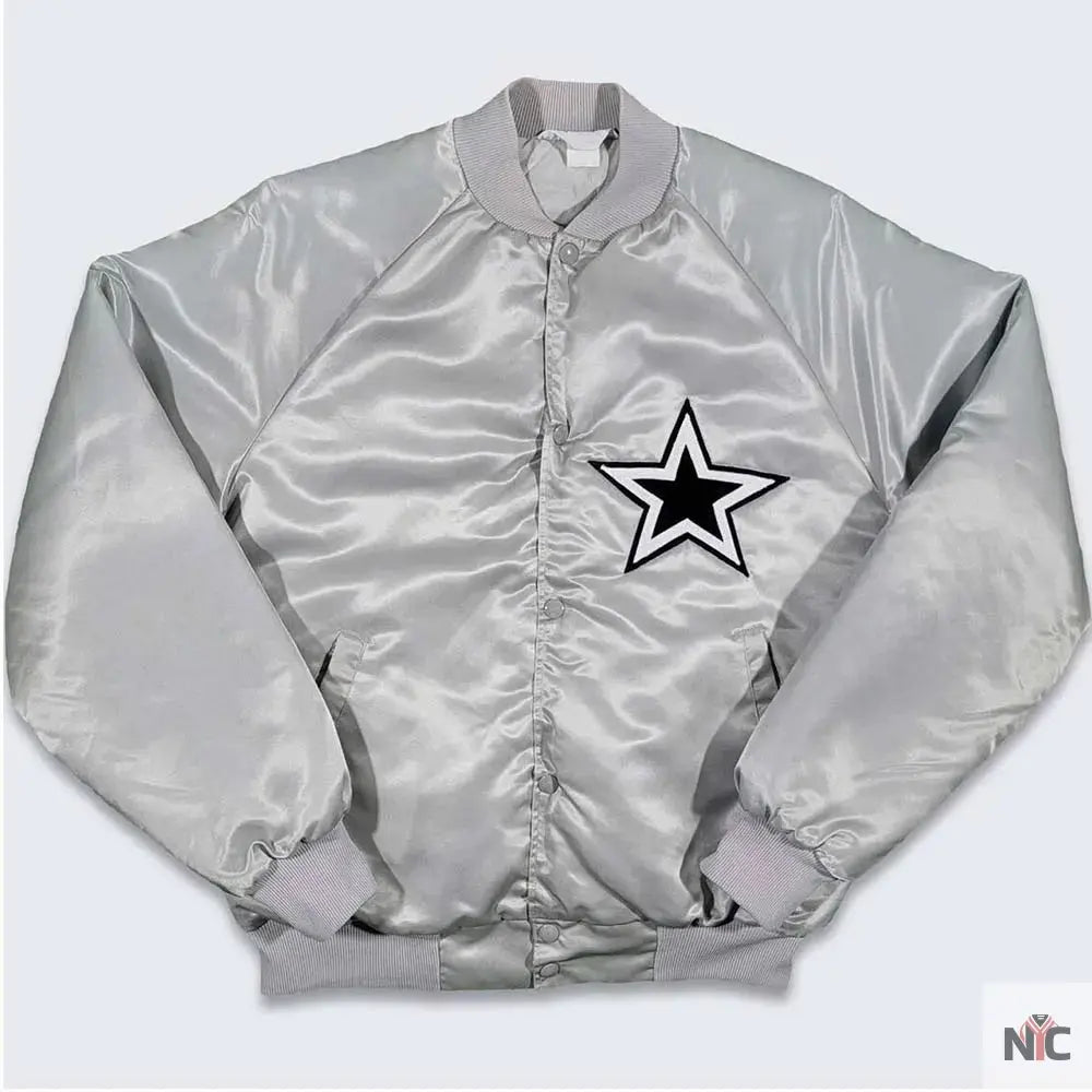 80’s Dallas Cowboys Silver Bomber Jacket NYC Jackets