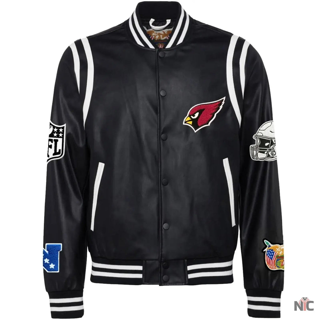Arizona Cardinals Black Leather Varsity Jacket NYC Jackets