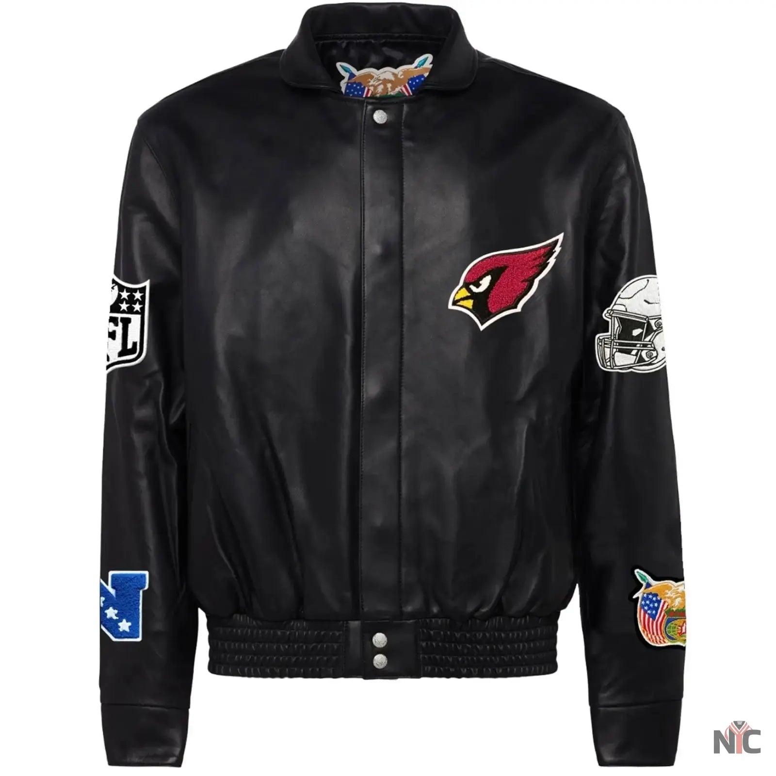 Arizona Cardinals Jeff Hamilton Leather Varsity Jacket NYC Jackets