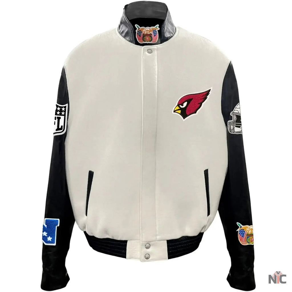 Arizona Cardinals Jeff Hamilton Wool and Leather Jacket NYC Jackets
