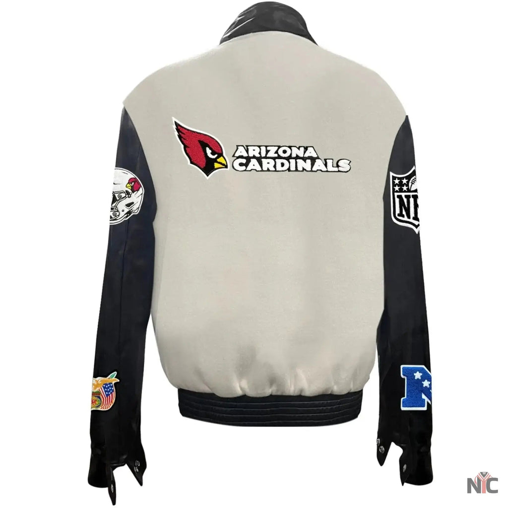 Arizona Cardinals Jeff Hamilton Wool and Leather Jacket NYC Jackets