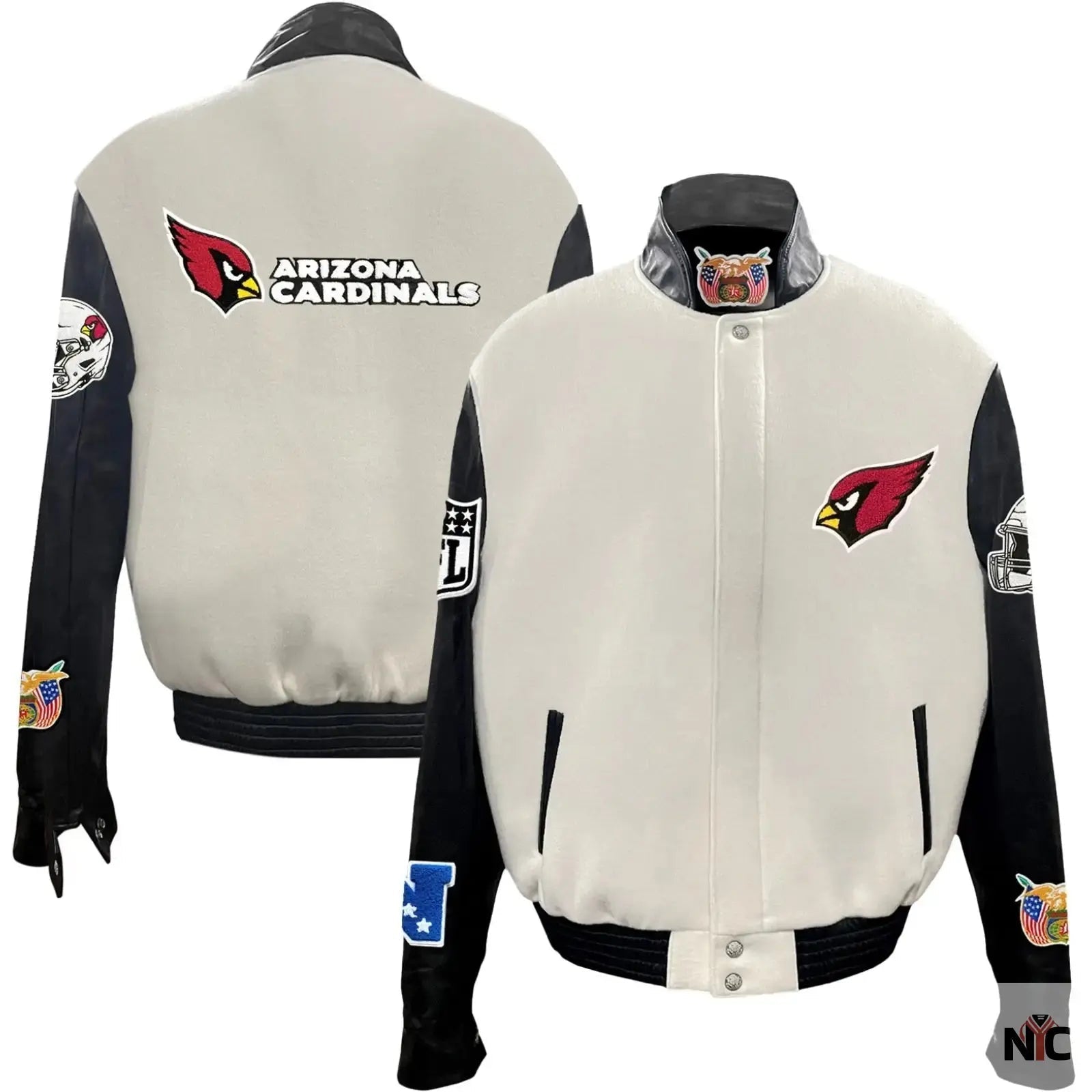 Arizona Cardinals Jeff Hamilton Wool and Leather Jacket NYC Jackets