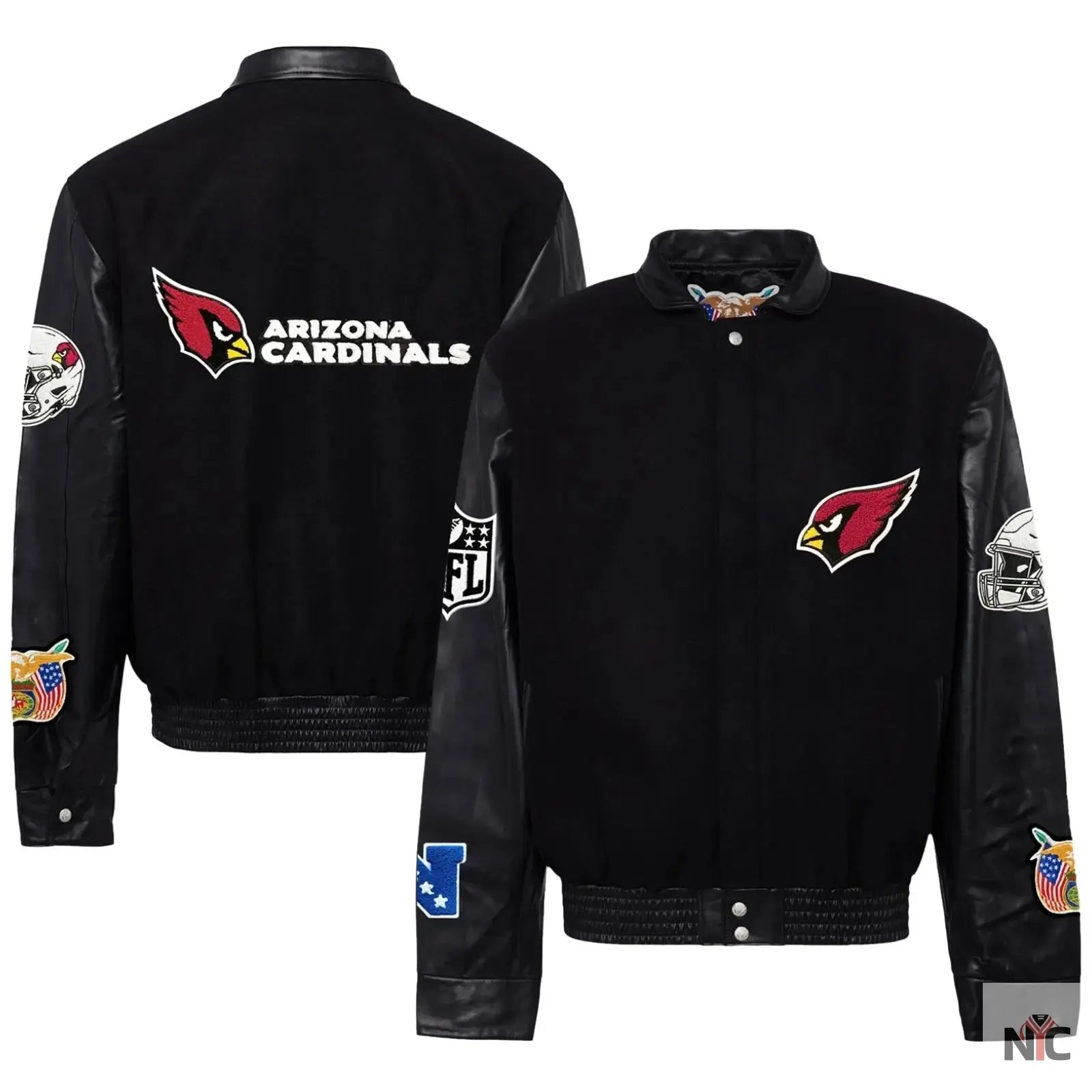 Arizona Cardinals Jeff Hamilton Wool and Leather Jacket NYC Jackets