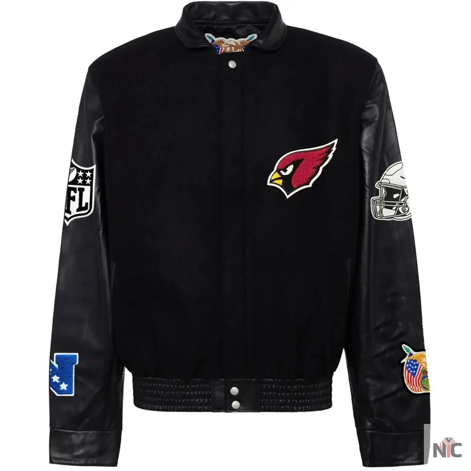 Arizona Cardinals Jeff Hamilton Wool and Leather Jacket NYC Jackets
