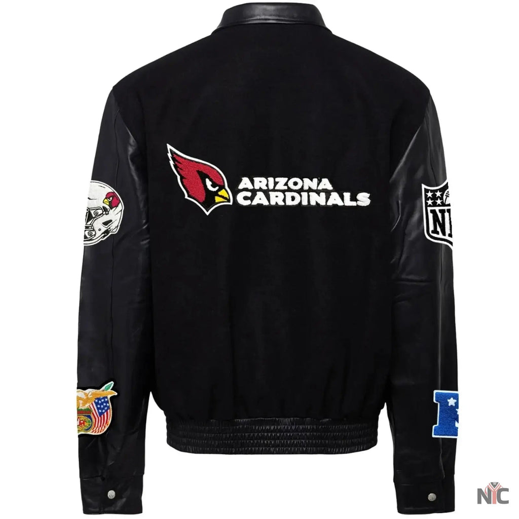 Arizona Cardinals Jeff Hamilton Wool and Leather Jacket NYC Jackets