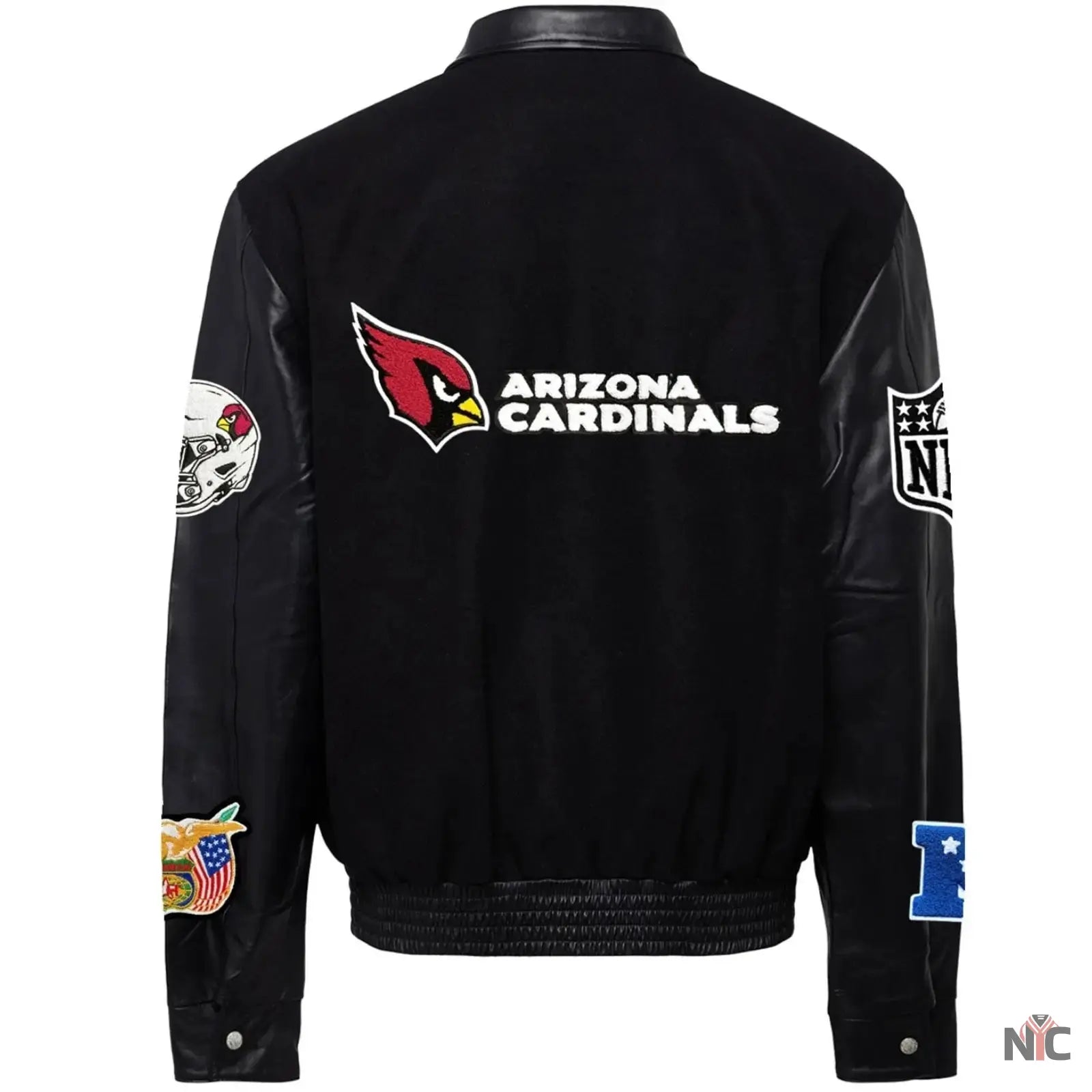 Arizona Cardinals Jeff Hamilton Wool and Leather Jacket NYC Jackets