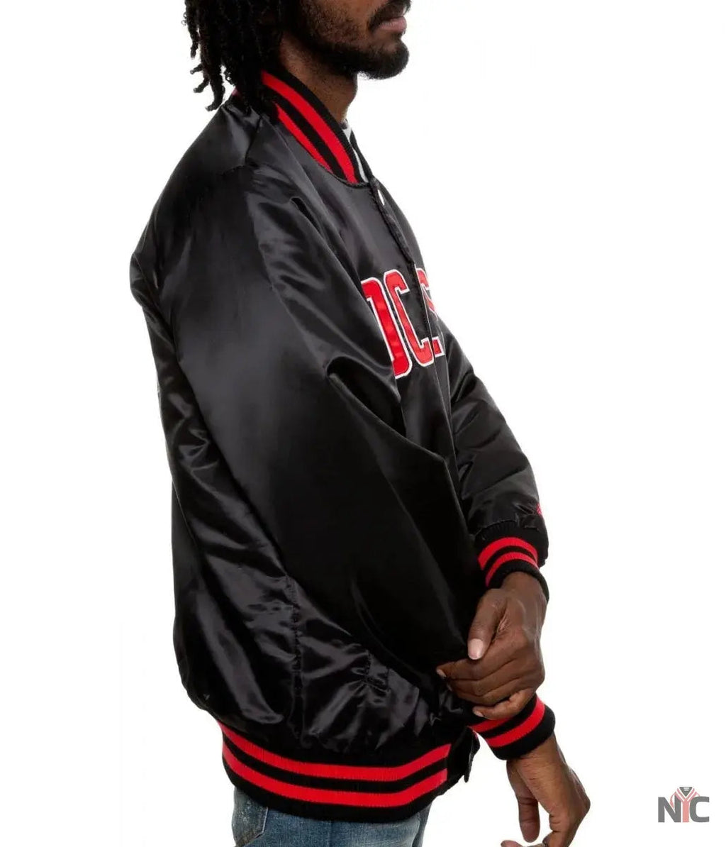 Bomber Houston Rockets Satin Black Jacket NYC Jackets