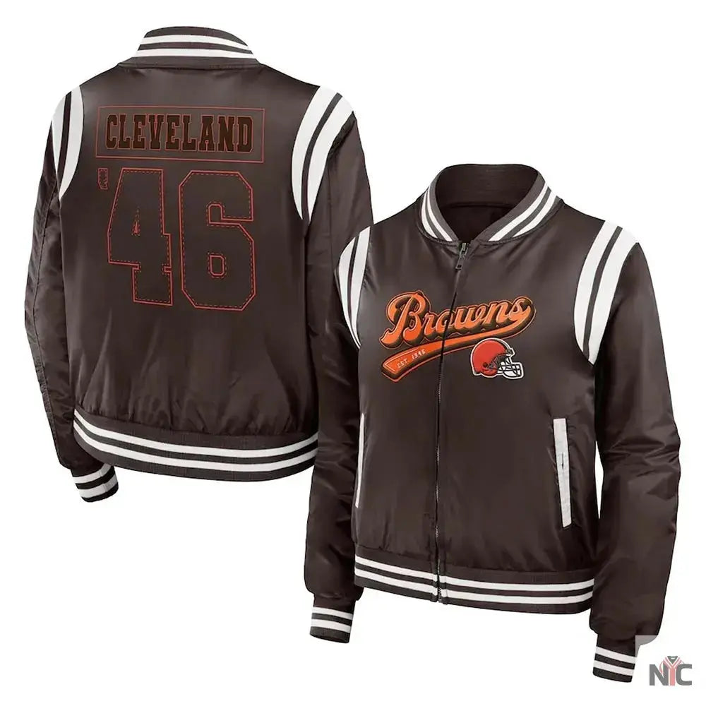 Cleveland Browns Bomber Full-Zip Jacket NYC Jackets