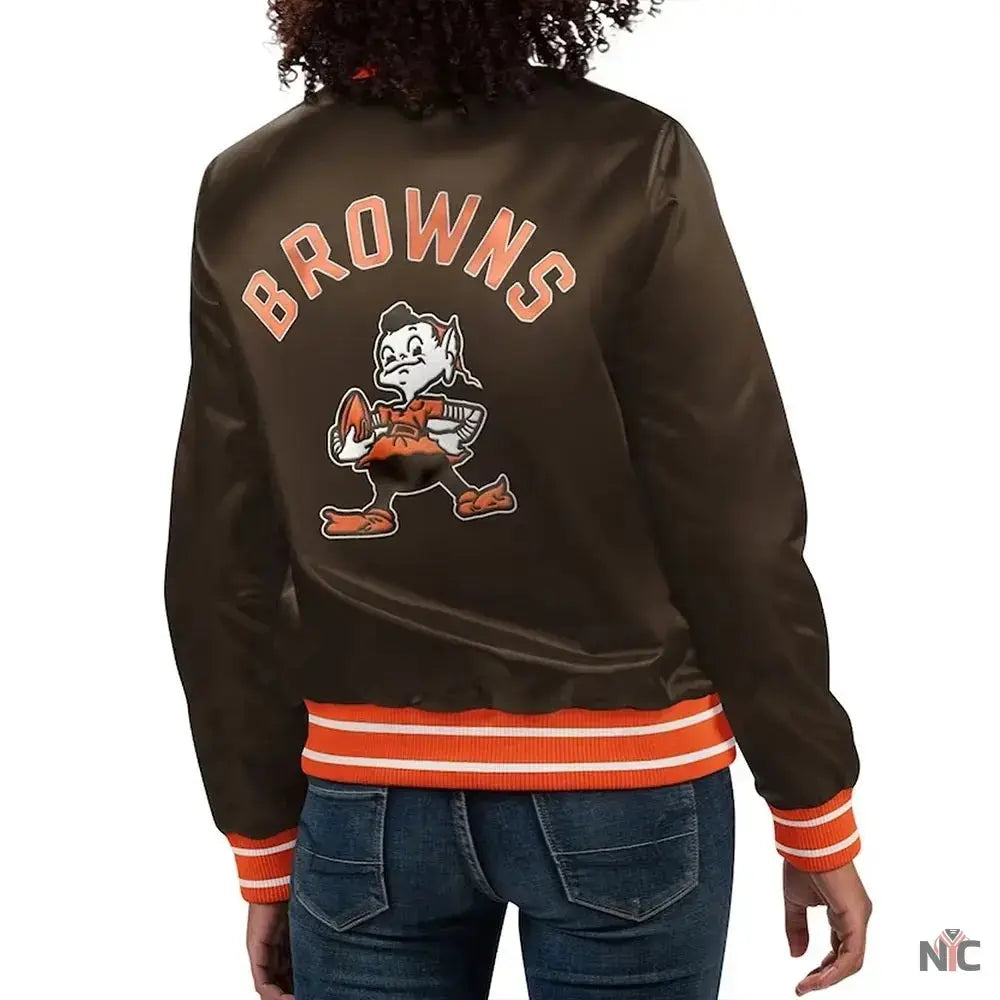 Cleveland Browns Full Count Satin Jacket NYC Jackets