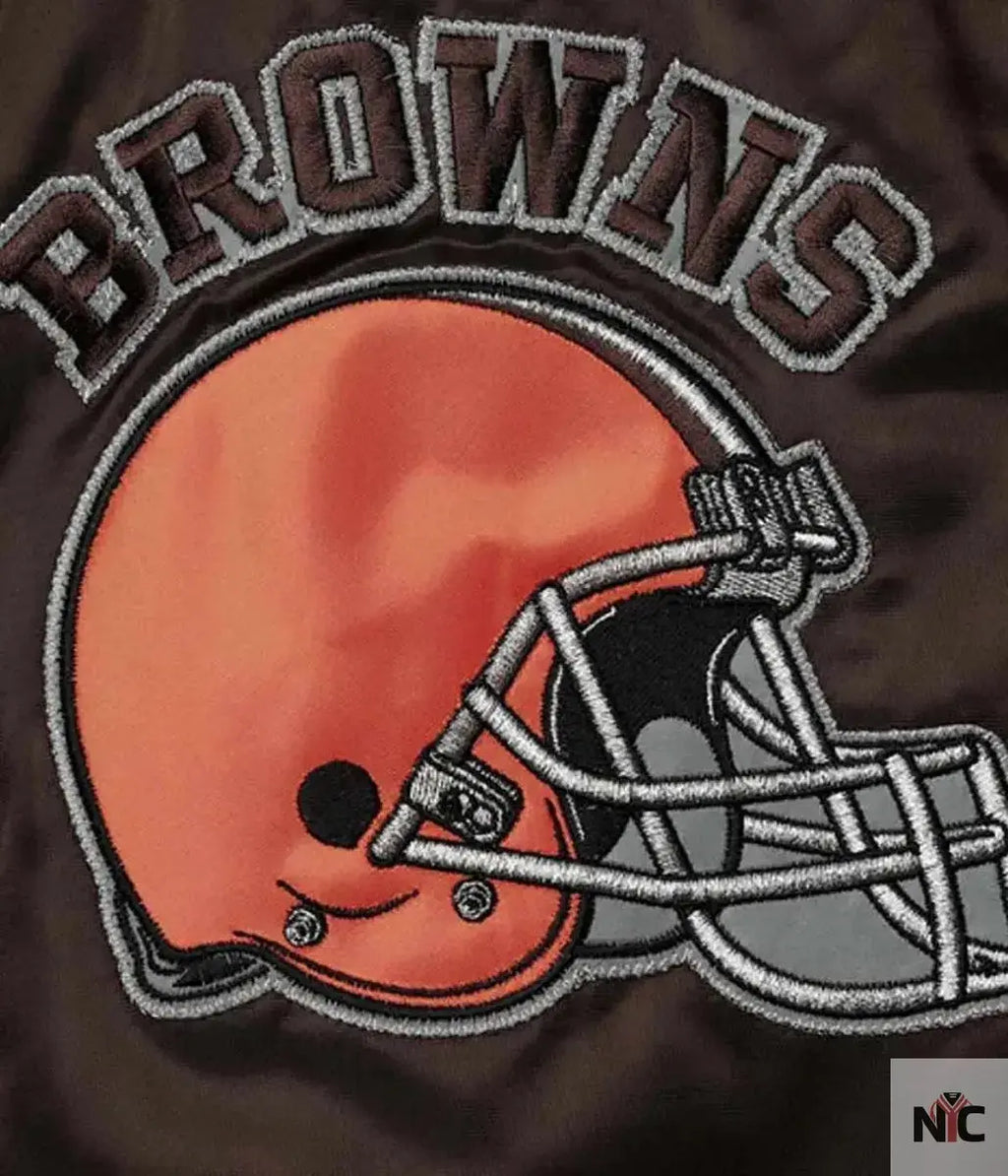 Cleveland Browns Locker Room Throwback Satin Jacket NYC Jackets