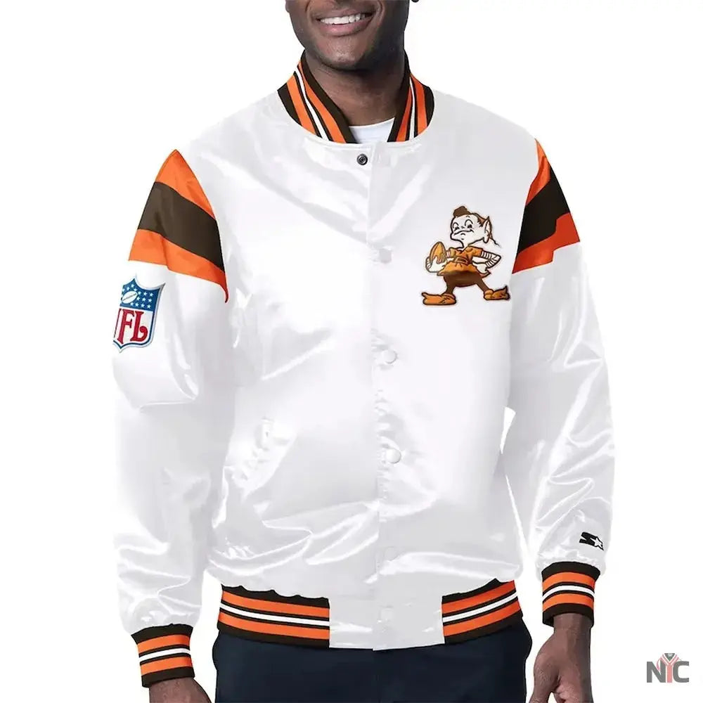 Cleveland Browns Midweight Satin Jacket NYC Jackets