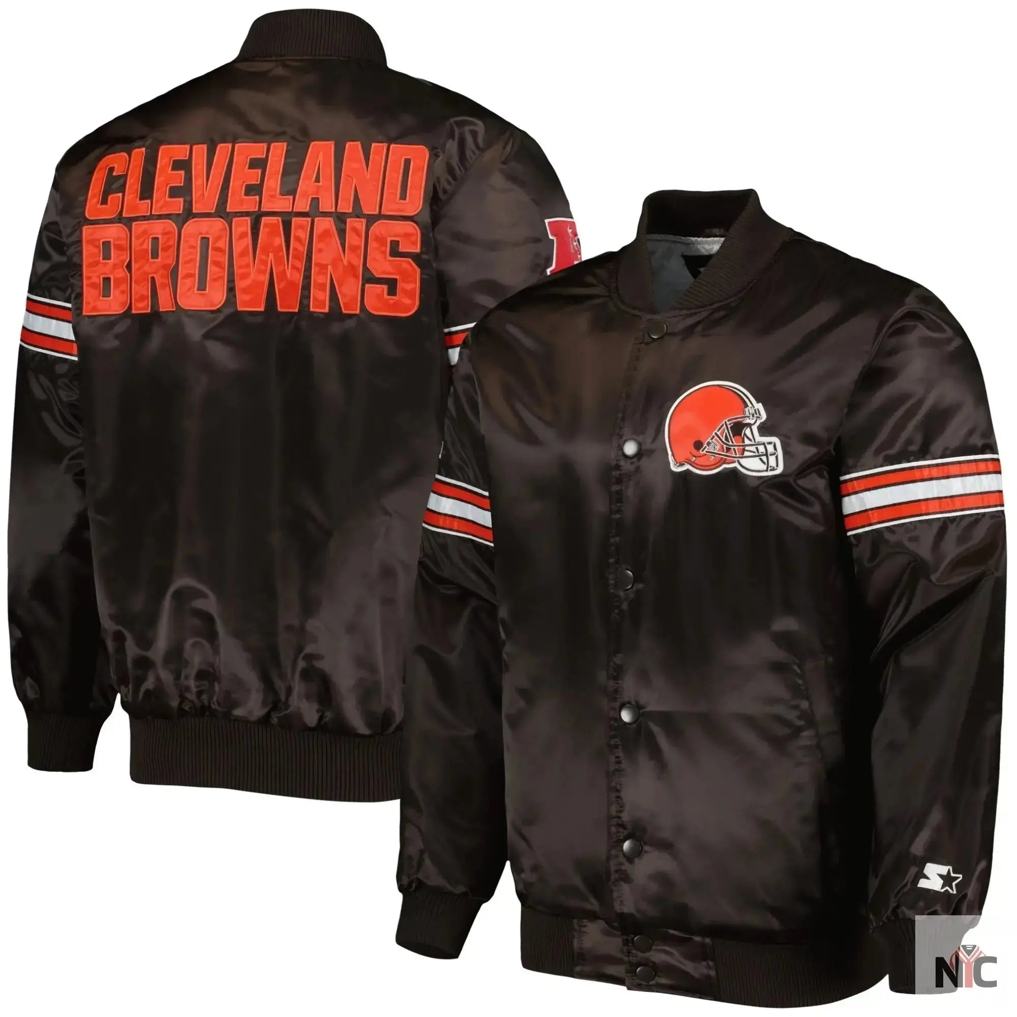 Cleveland Browns Starter The Pick and Roll Satin Jacket NYC Jackets