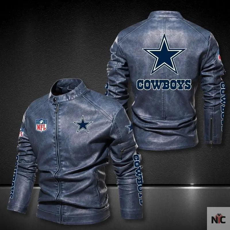 Dallas Cowboys Black Leather Jacket NYC Jackets