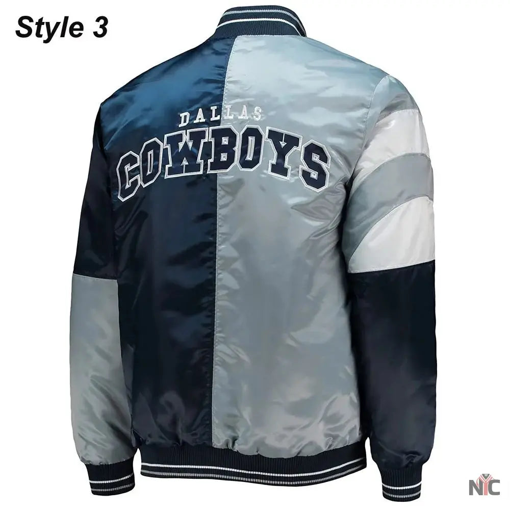 Dallas Cowboys The Tradition II Satin Blue and Grey Jacket NYC Jackets