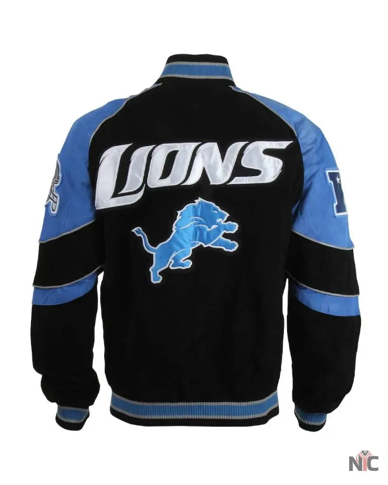 Detroit Lions Black G-III Suede Jacket NYC Jackets