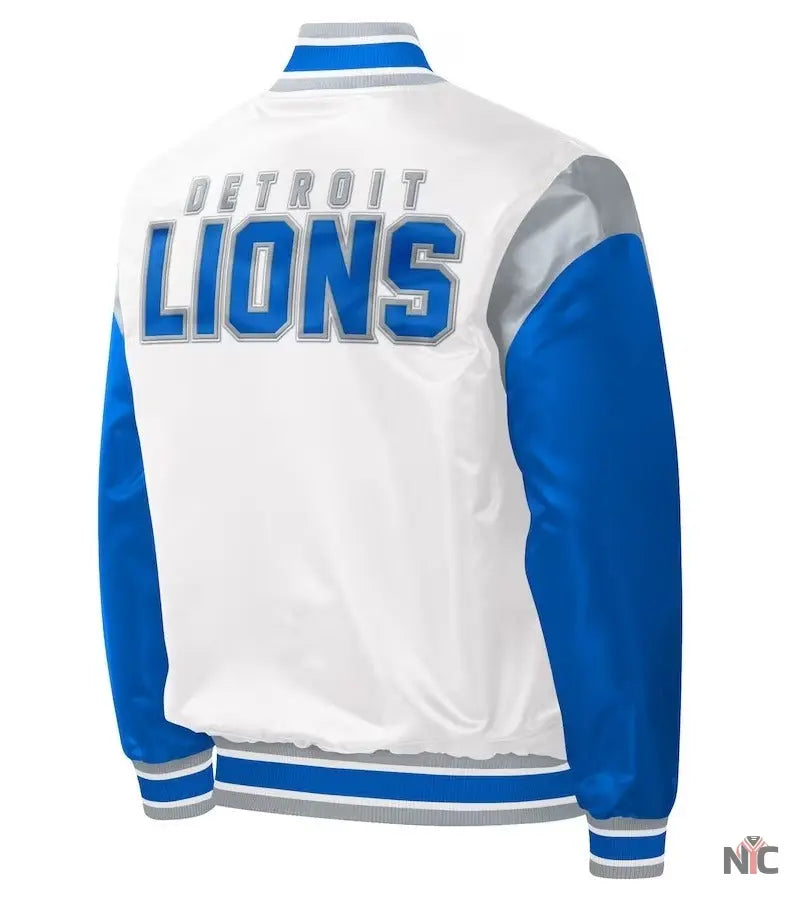 Detroit Lions Clean Up Throwback Satin Jacket NYC Jackets