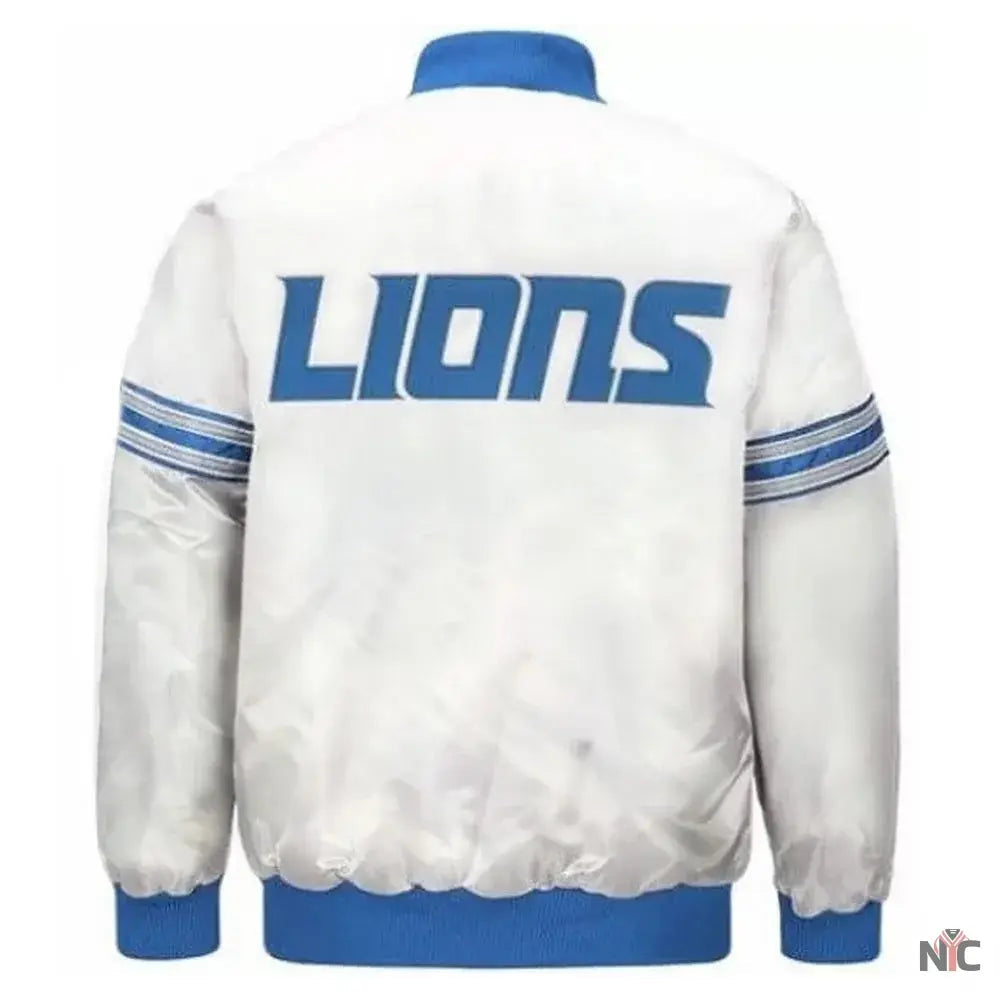 Detroit Lions Striped Bomber Jacket NYC Jackets