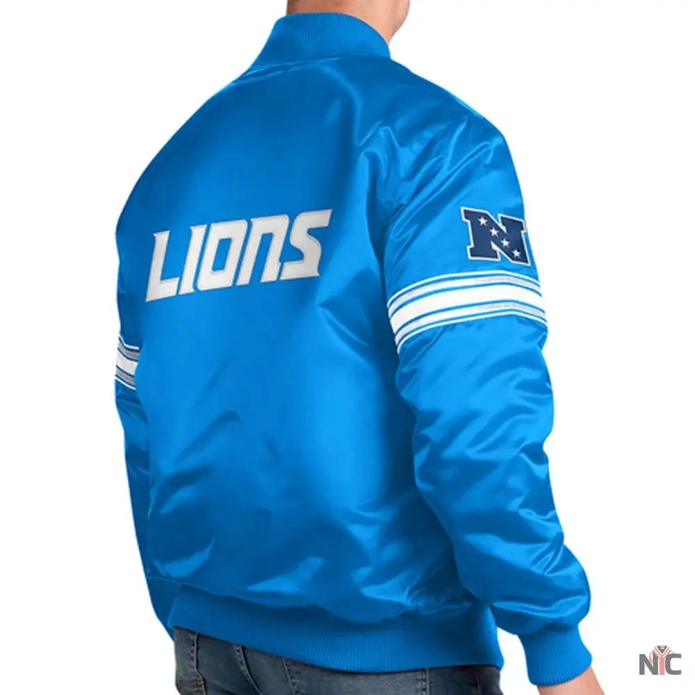 Detroit Lions Striped Bomber Jacket NYC Jackets