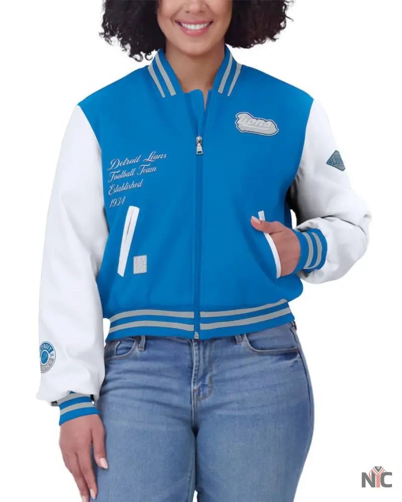 Detroit Lions Women’s Varsity Full-Zip Jacket NYC Jackets