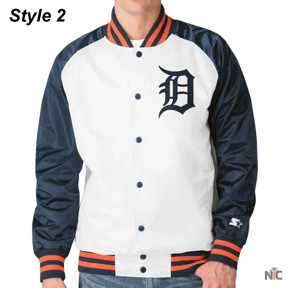 Detroit Tigers Varsity Satin Jacket NYC Jackets