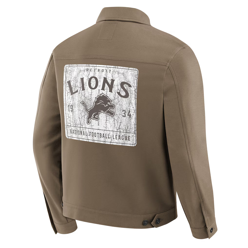 Detroit Lions NFL x Darius Rucker Collection Trucker Full-Snap Jacket Jacket99