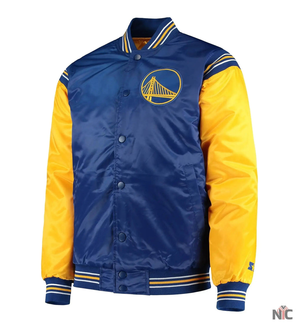 Golden State Warriors The Enforcer Varsity Satin Jacket NYC Jackets