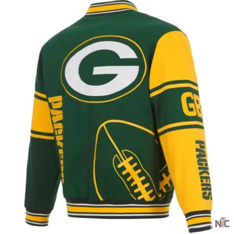 Green Bay Packers Green & Yellow Varsity Jacket NYC Jackets