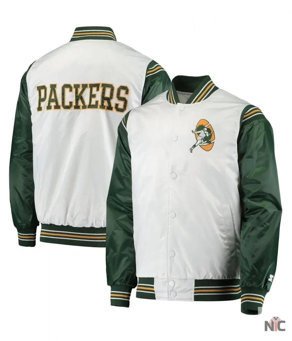 Green Bay Packers Historic Renegade Satin Jacket NYC Jackets