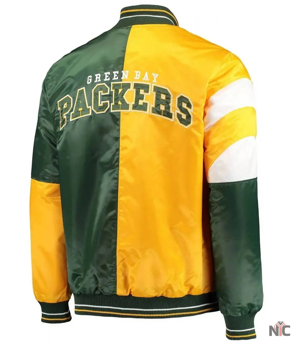 Green Bay Packers Leader Satin Full-Snap Jacket NYC Jackets