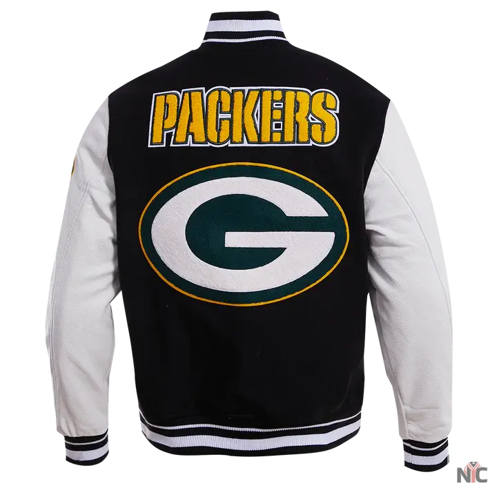 Green Bay Packers Mash Up Wool Varsity Jacket NYC Jackets
