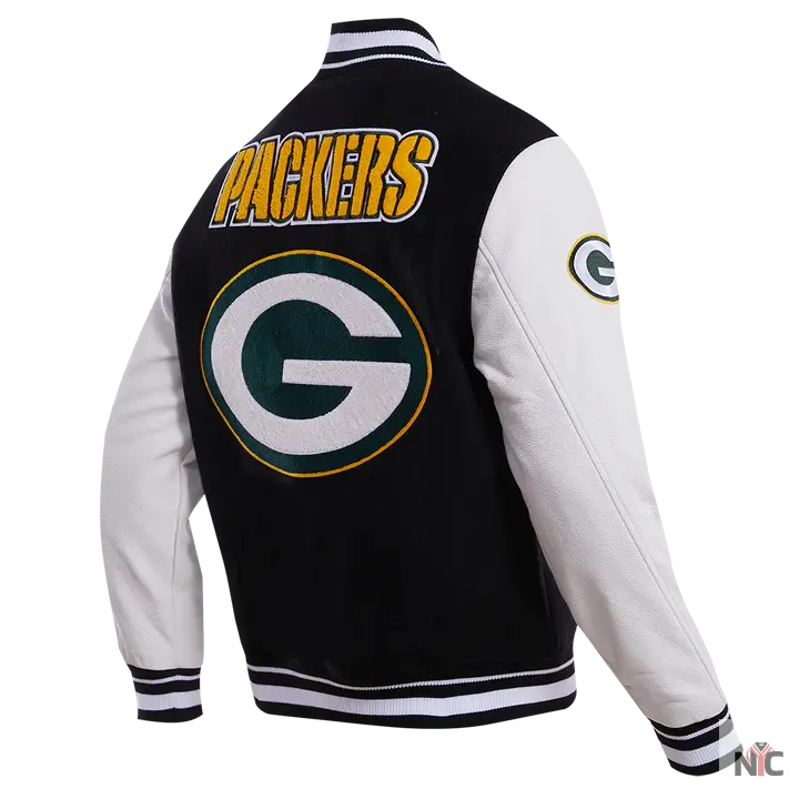 Green Bay Packers Mash Up Wool Varsity Jacket NYC Jackets