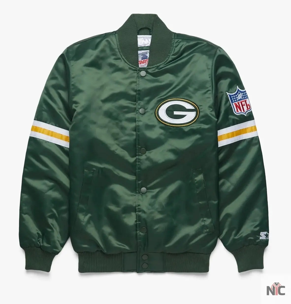 Green Bay Packers Satin Varsity Jacket NYC Jackets