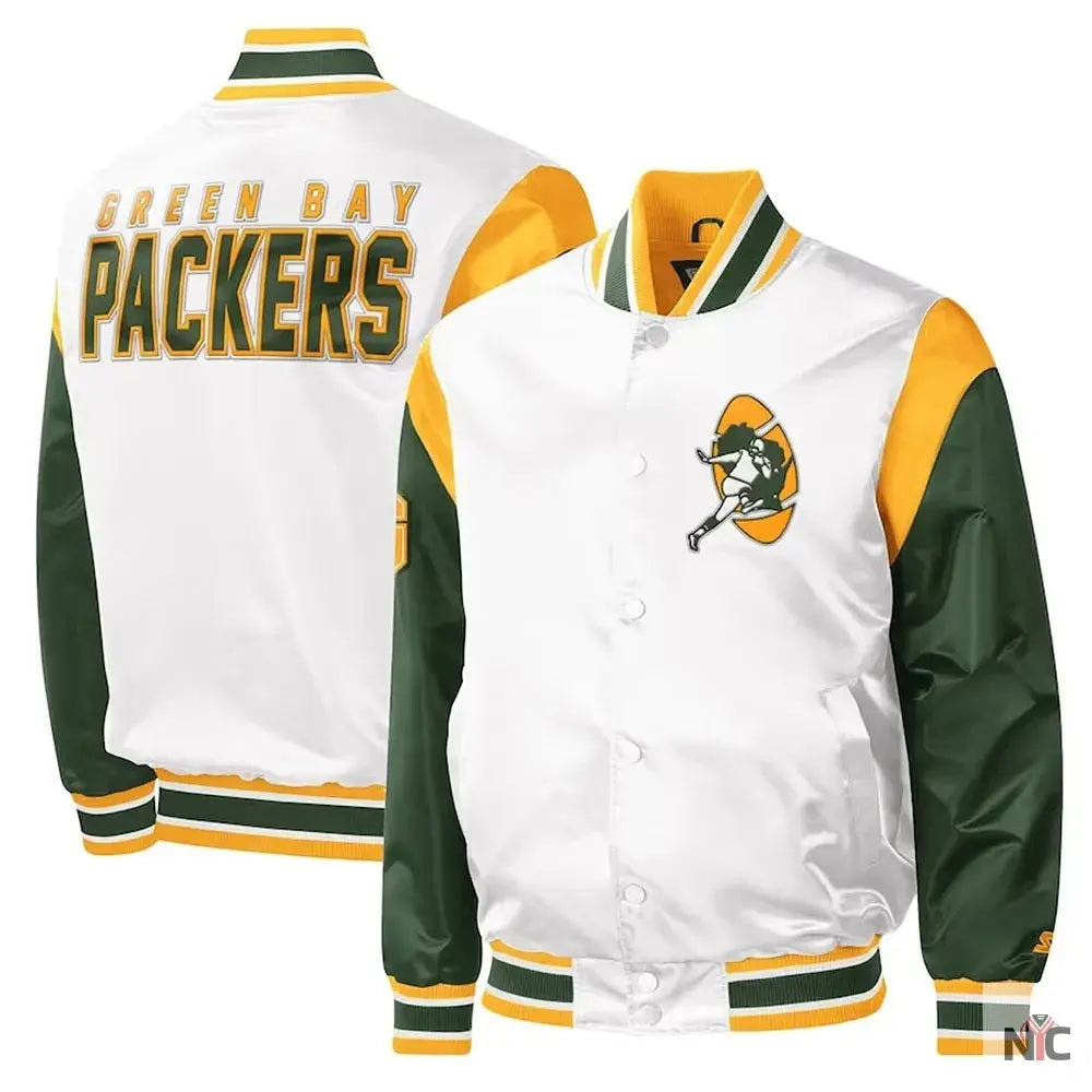 Green Bay Packers Throwback Warm Up Pitch Jacket NYC Jackets