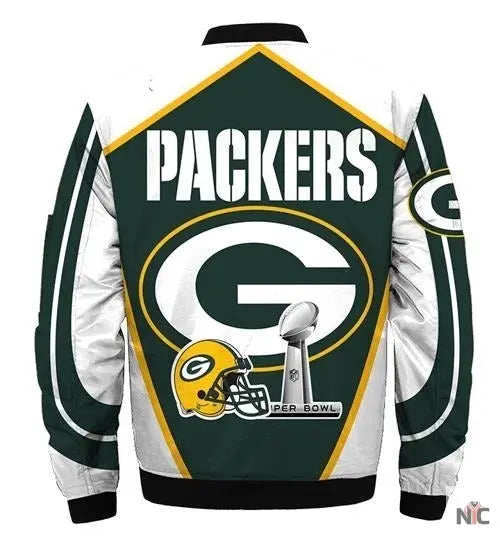 Green Bay Packers White And Green Jacket NYC Jackets