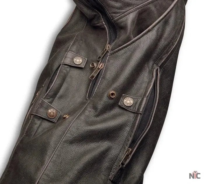 Harley Davidson Triple Vent System Trostel Leather Jacket NYC Jackets