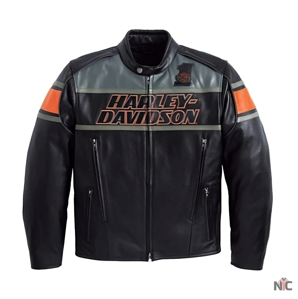 Harley Davidson Vintage Leather Biker Jacket NYC Jackets
