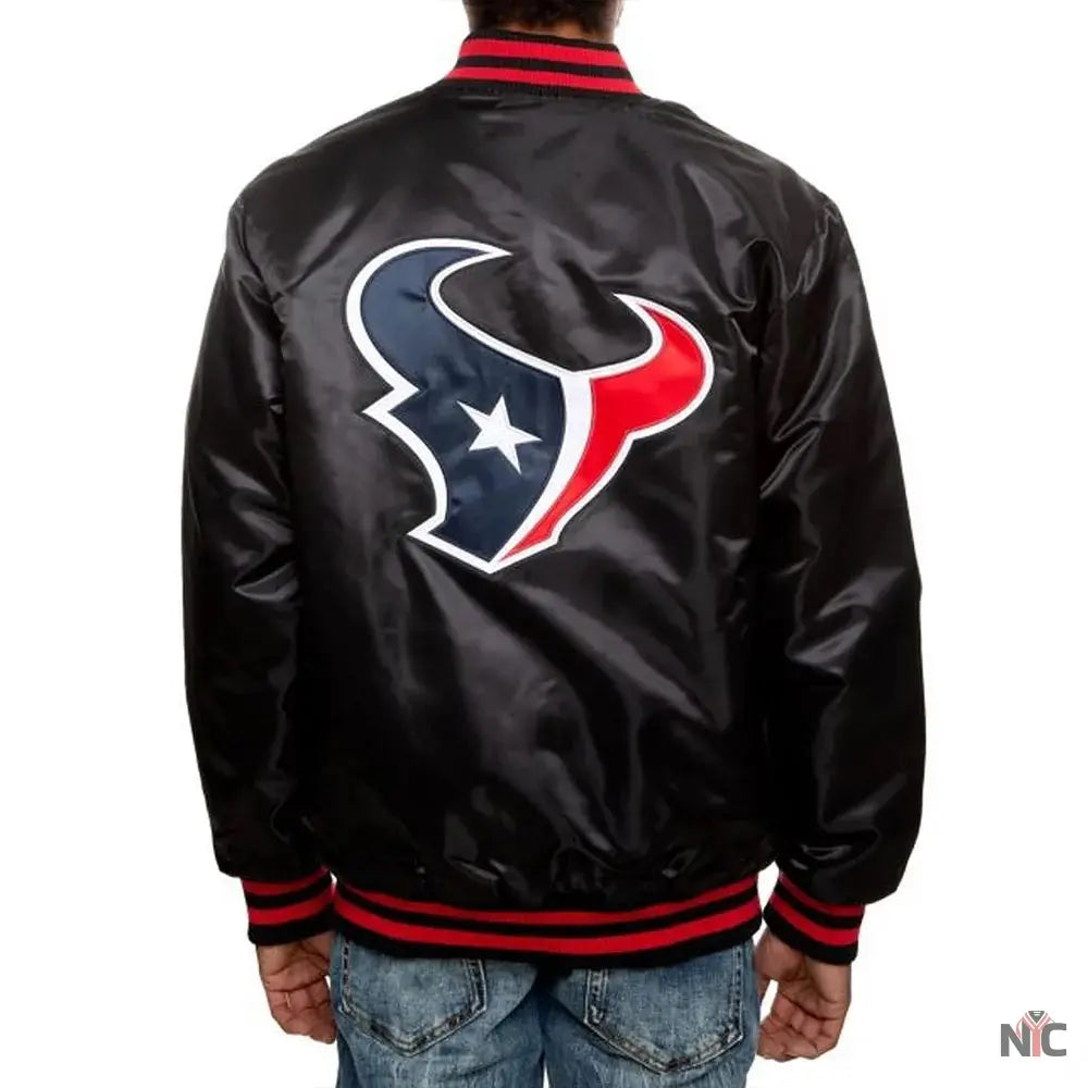 Houston Texans Black Satin Jacket NYC Jackets