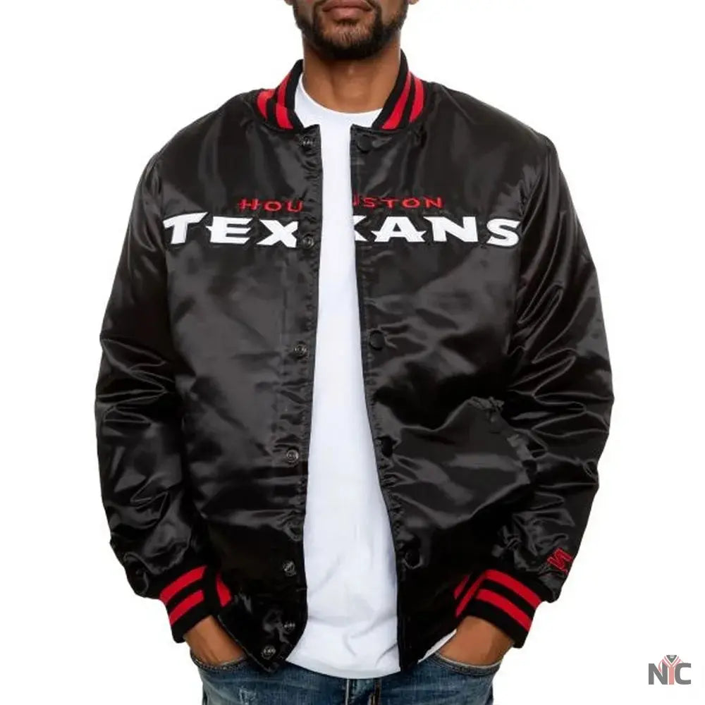 Houston Texans Black Satin Jacket NYC Jackets