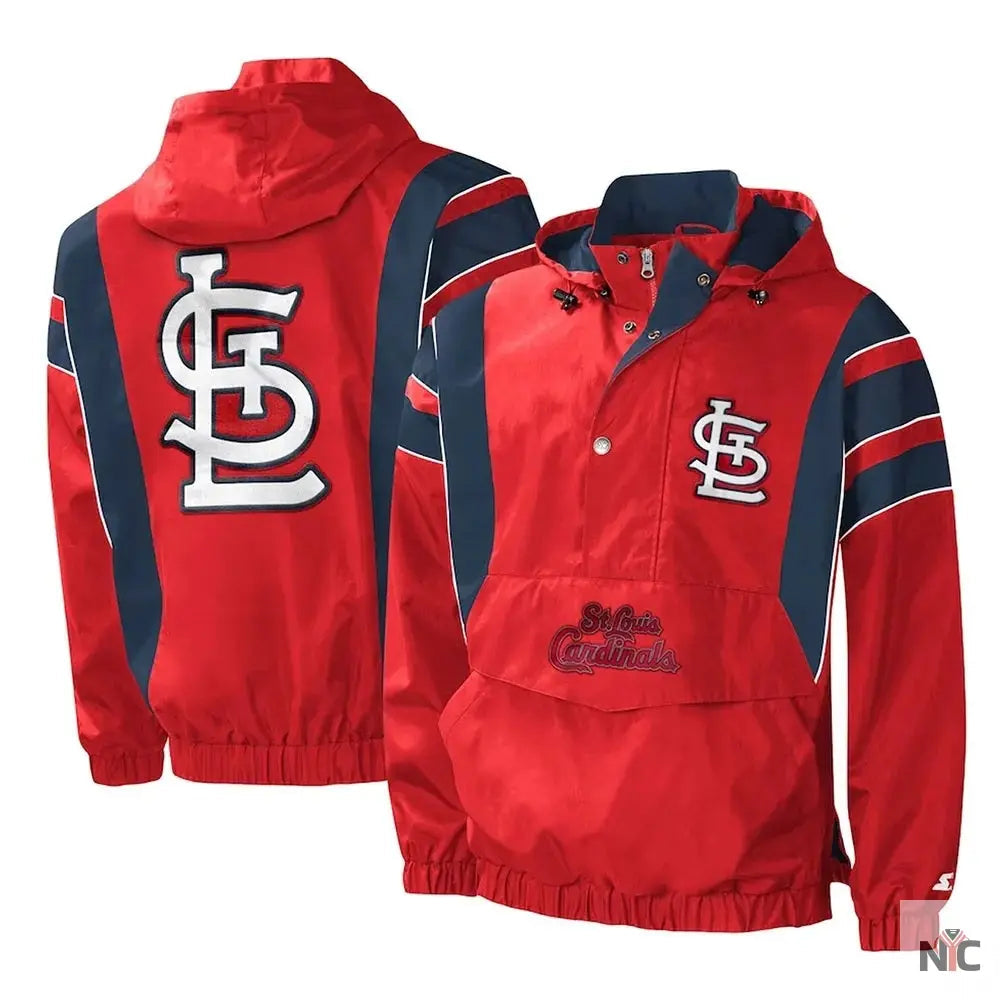 Impact St. Louis Cardinals Half-Zip Hoodie Jacket NYC Jackets