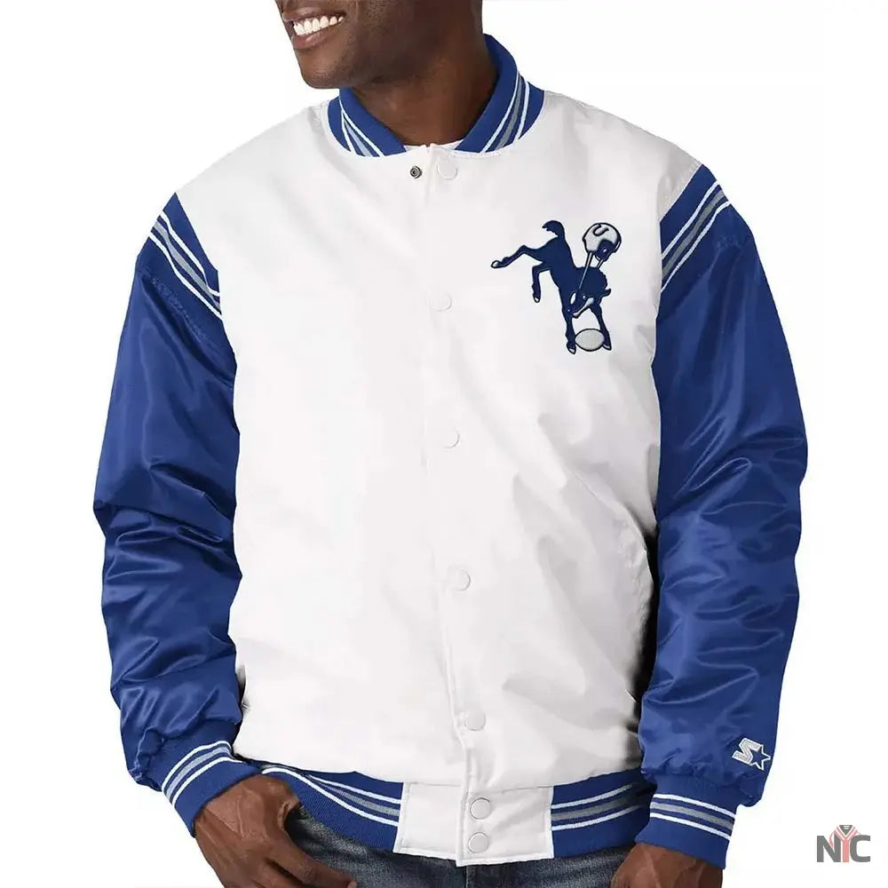 Indianapolis Colts Historic Logo Renegade Satin Jacket NYC Jackets