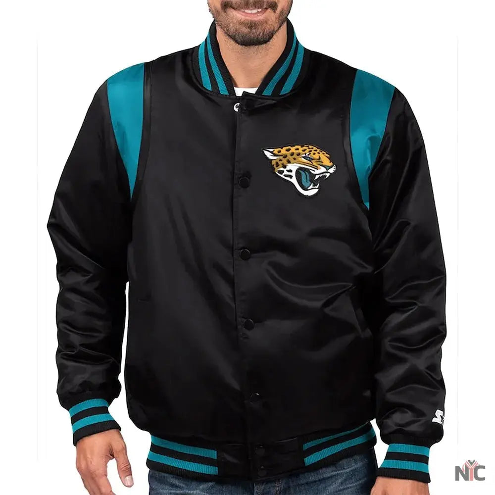 Jacksonville Jaguars Teal and Satin Jacket NYC Jackets