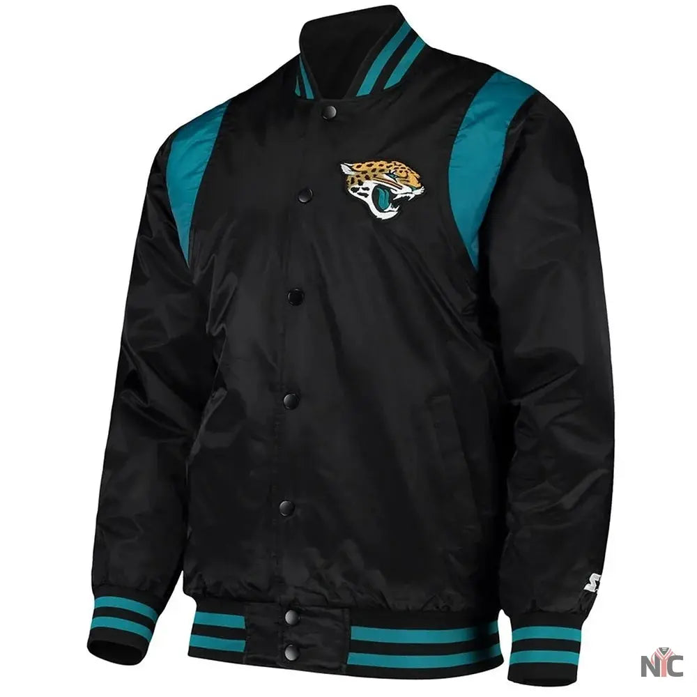 Jacksonville Jaguars Teal and Satin Jacket NYC Jackets