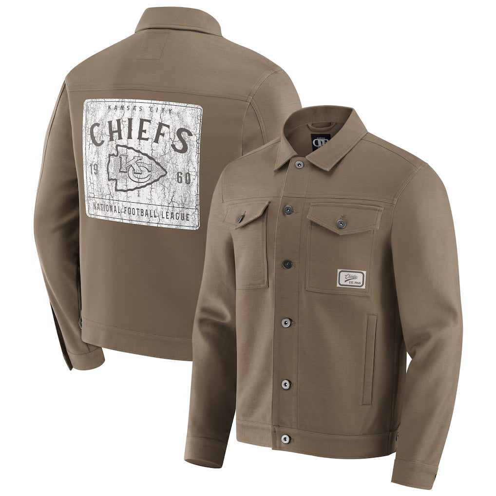 Kansas City Chiefs NFL x Darius Rucker Collection Trucker Full-Snap Jacket Jacket99