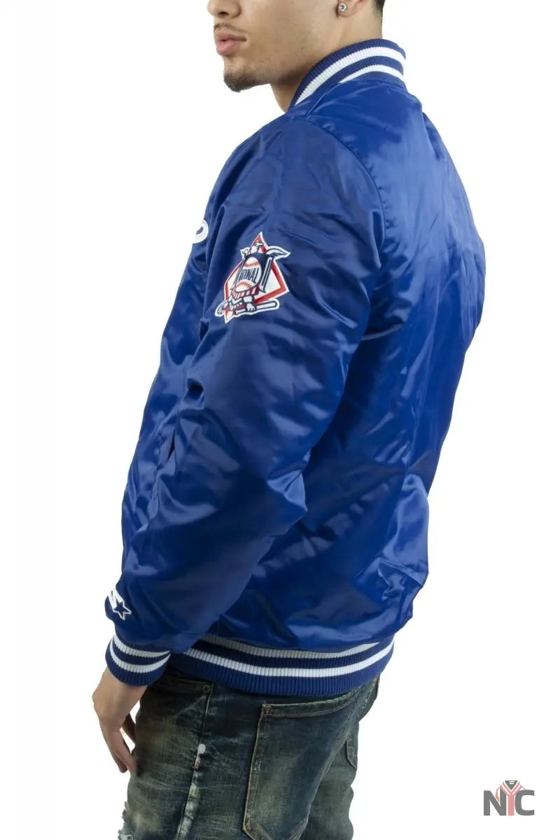 LA Dodgers National Blue Satin Varsity Jacket NYC Jackets